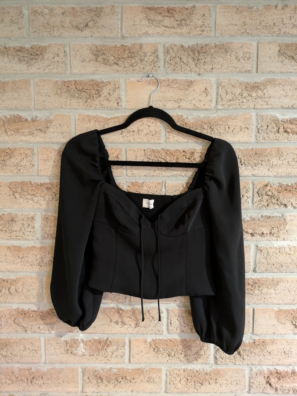 Wilfred Black Long-Sleeve Corset Top